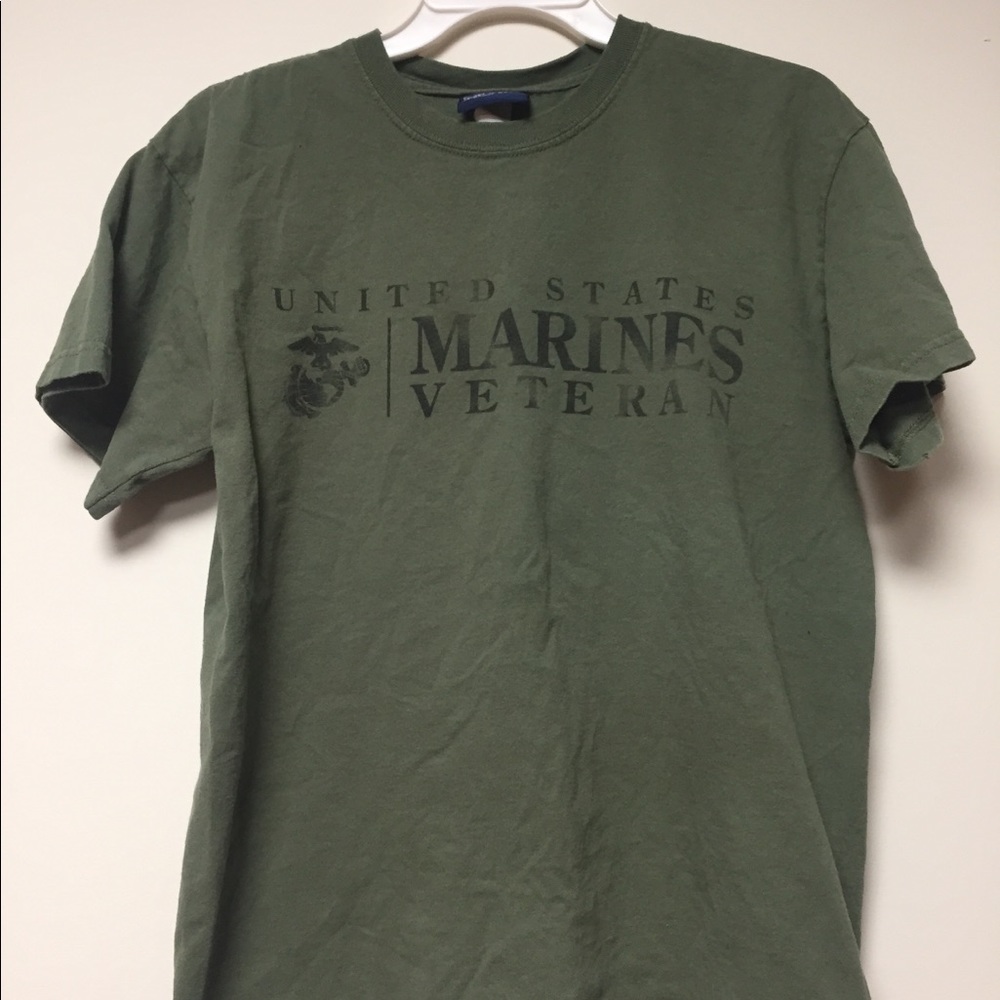 Olive drab green marine corps veteran t shirt used